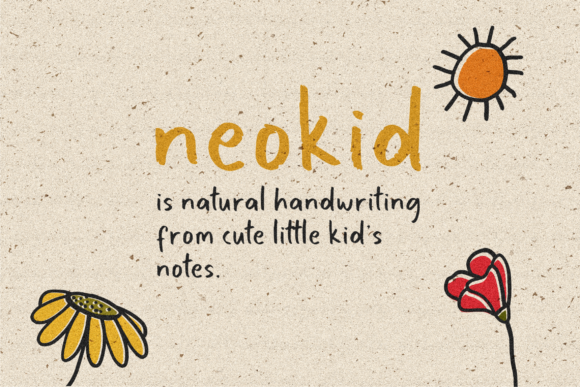 Neokid Handwriting Font: Adorable Script Handwritten Typeface for Crafters